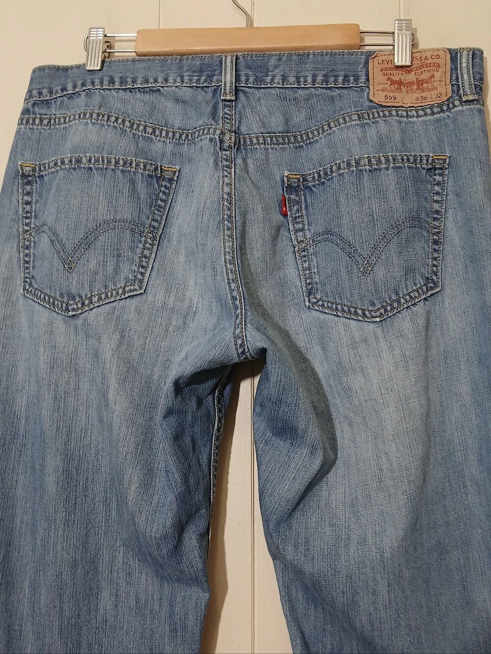 Levi's 559 Men Jeans 36x32 90s Y2K Relaxed Straight Blue Cotton Denim - Picture 5 of 9